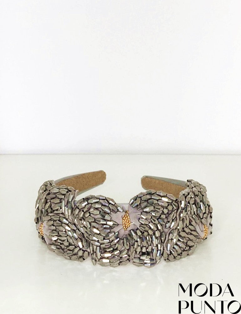 Diadema piedras plata