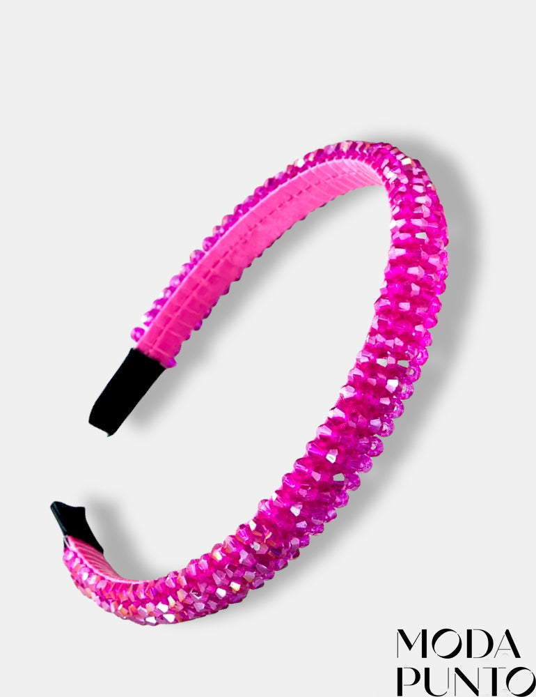 Diadema cristal fucsia