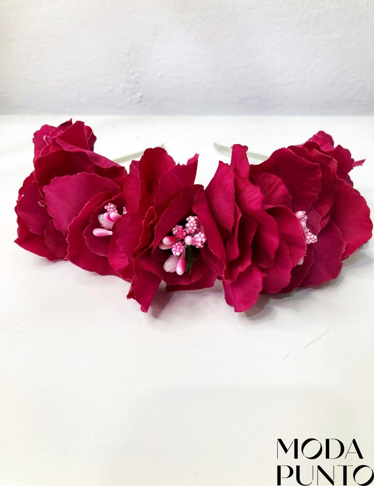 Diadema de flores buganvilla