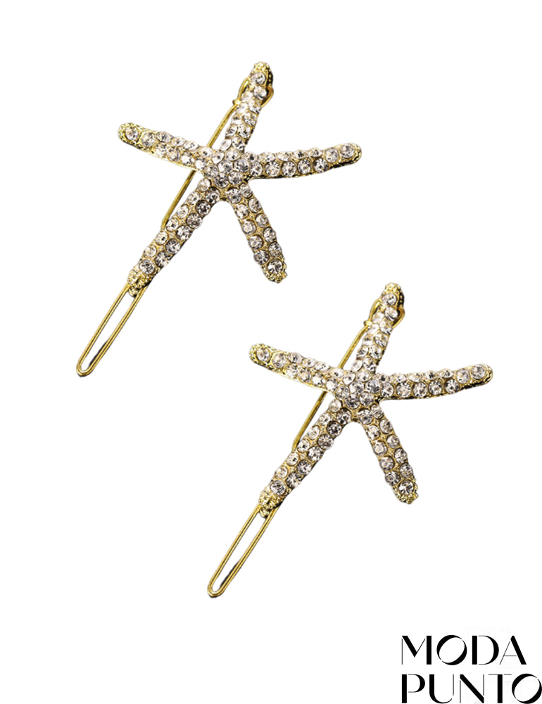 Horquilla estrella piedras oro