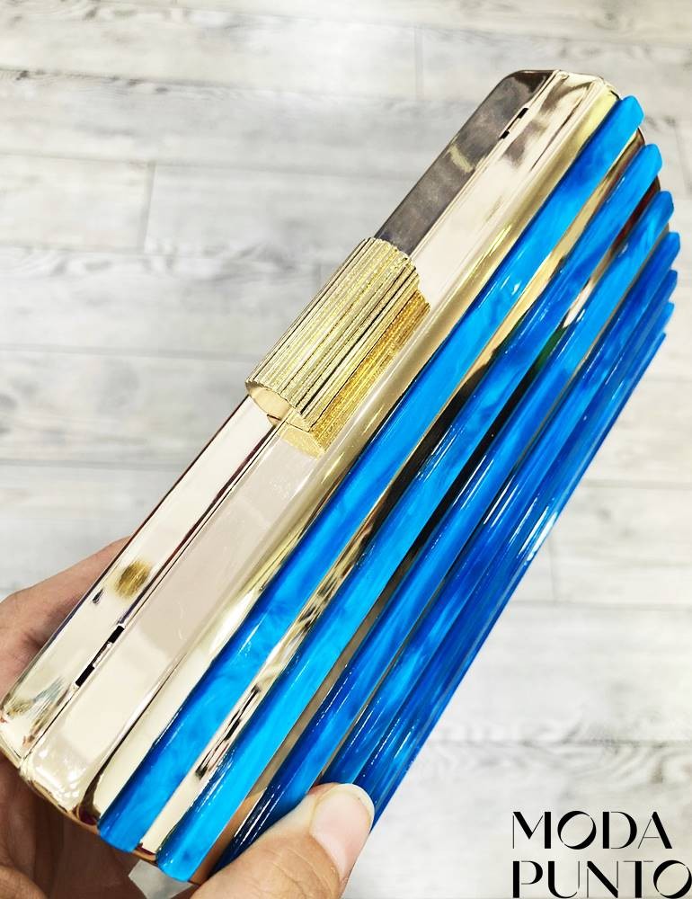 Clutch metálico azul