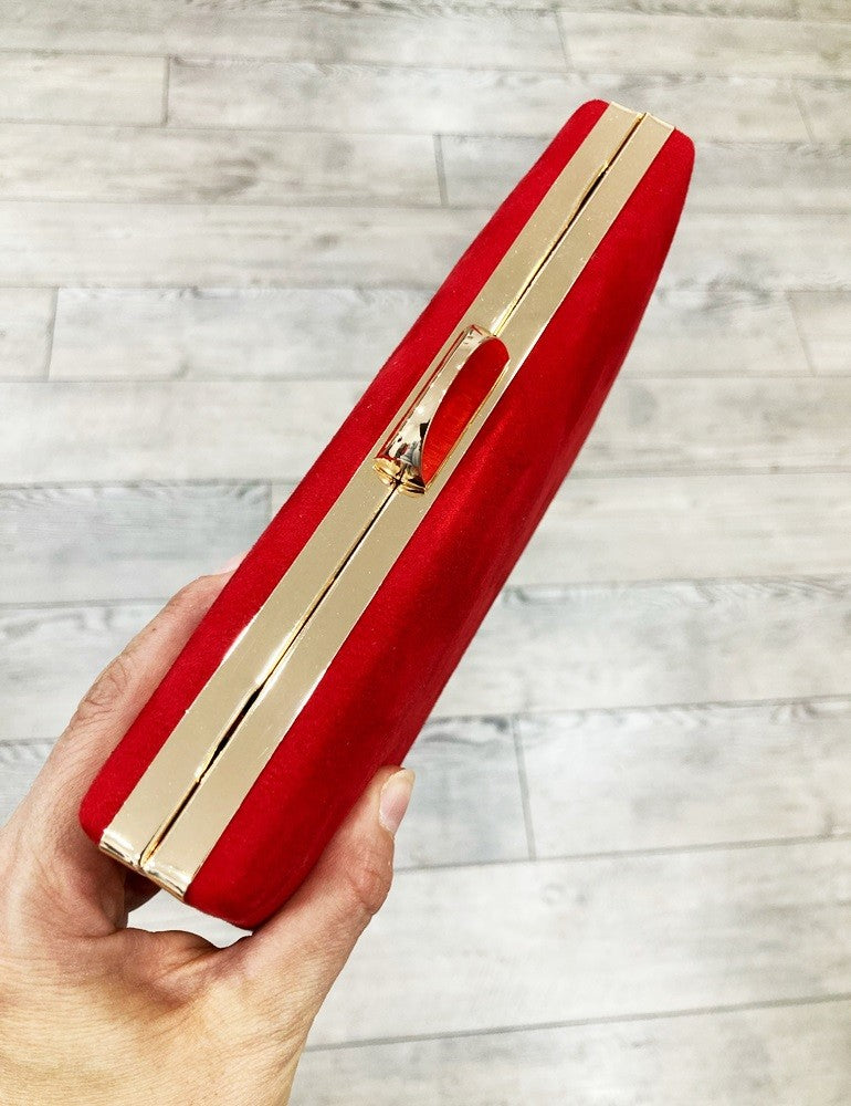 Clutch fiesta antelina rojo