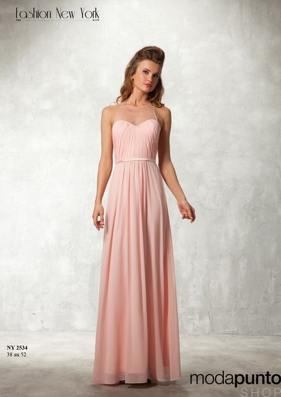 Vestido Cuerpo Plisado Tul Fashion New York