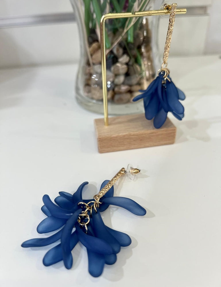 Pendiente resina azul | Pétalo