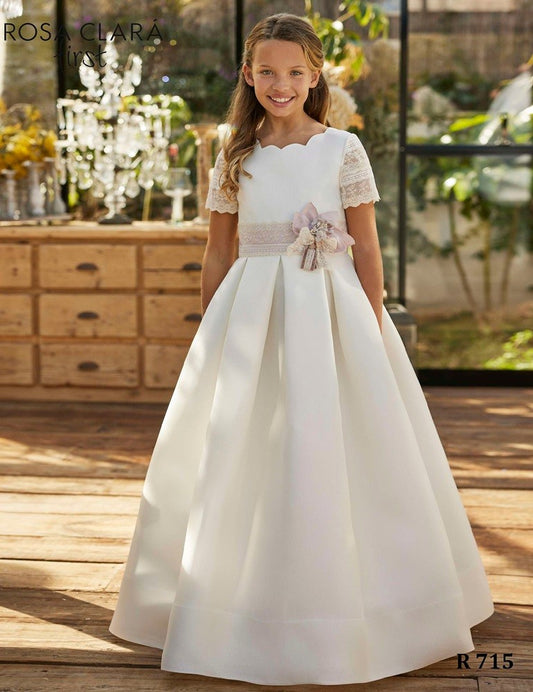 Vestido Comunión Rosa Clara R715
