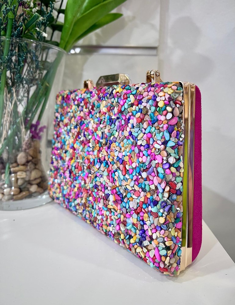 Bolso asa piedras buganvilla | Esperanza