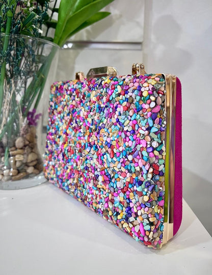Bolso asa piedras buganvilla | Esperanza