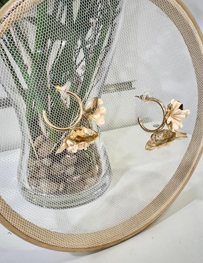 Pendiente aro beige | Casandra