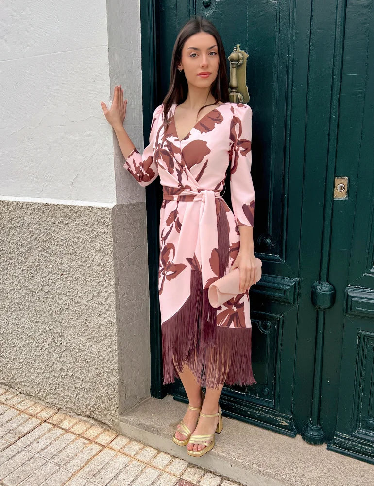 Vestido Midi Rosa | Guillermina