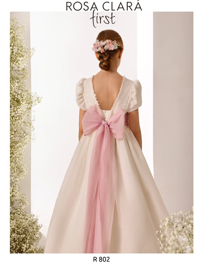 Vestido Comunión Rosa Clara R802
