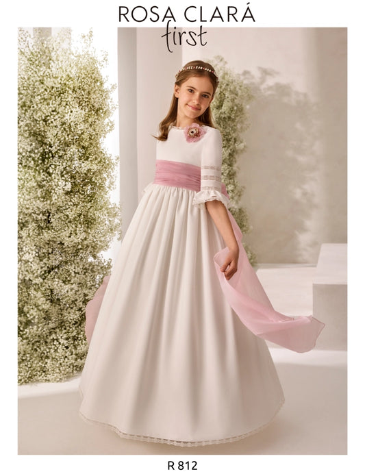 Vestido Comunión Rosa Clara R812