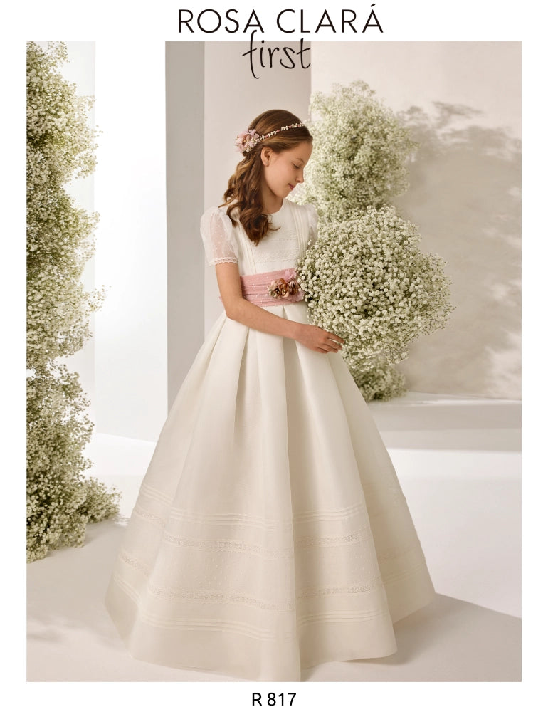 Vestido Comunión Rosa Clara R817