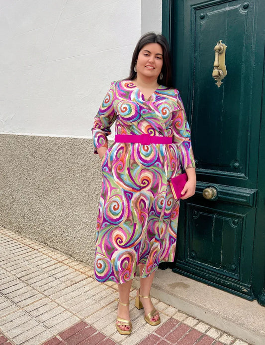 Vestido Midi Fucsia | Marisa