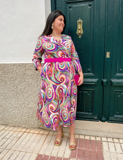 Vestido Midi Fucsia | Marisa