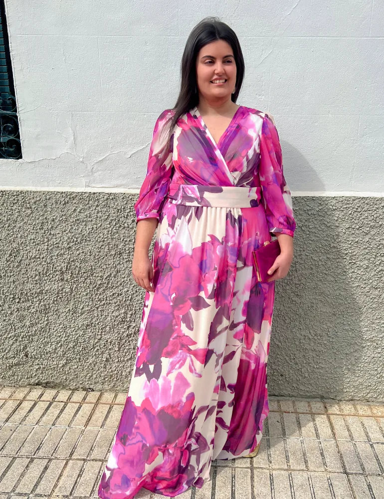Vestido Largo Buganvilla | Carmesí