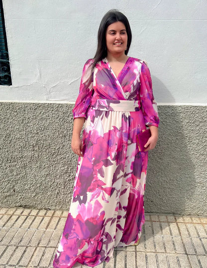 Vestido Largo Buganvilla | Carmesí