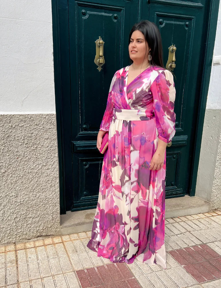 Vestido Largo Buganvilla | Carmesí
