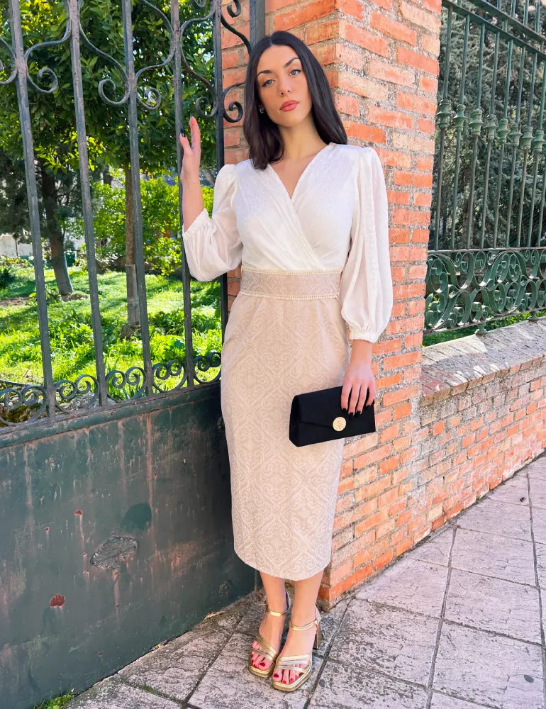 Vestido Midi Beige | Zafiro