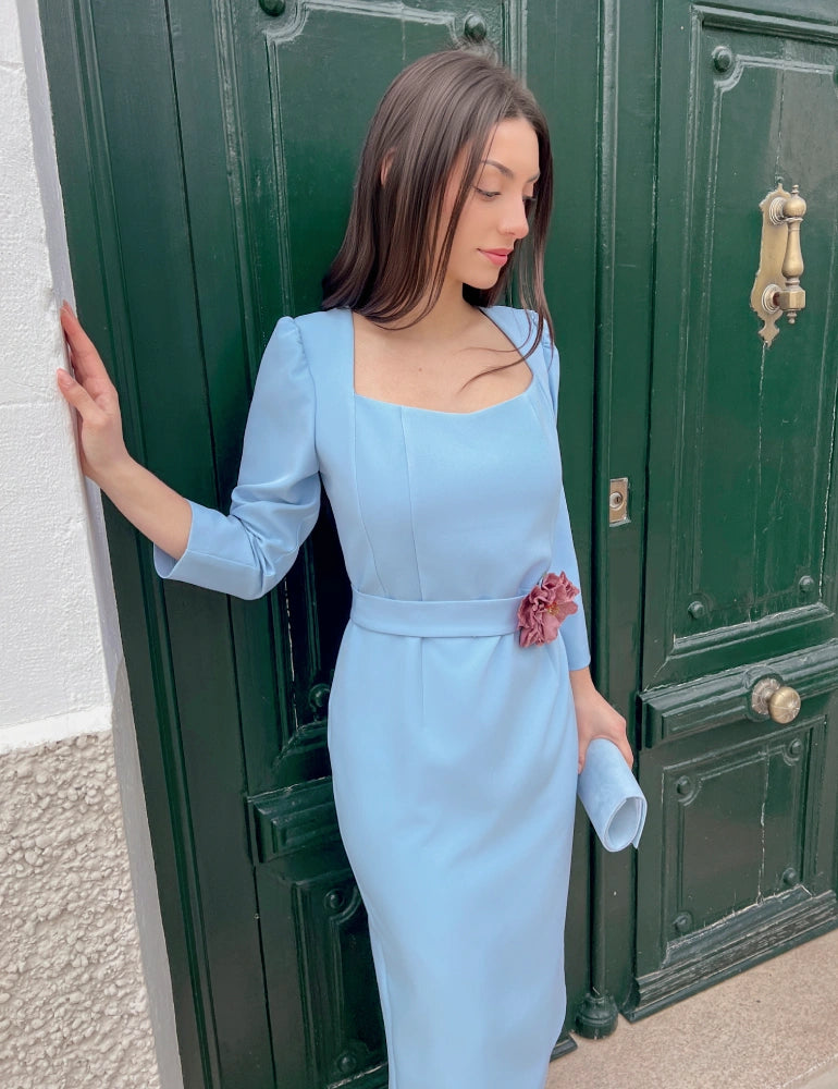 Vestido Midi Celeste | Amapola