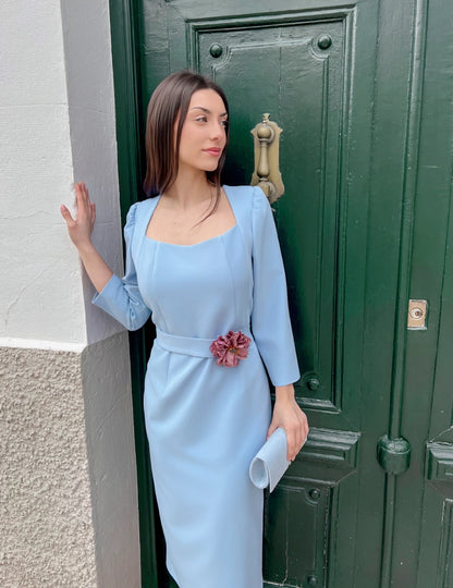 Vestido Midi Celeste | Amapola