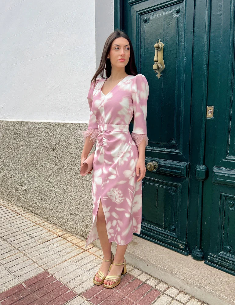 Vestido Midi Rosa | Valentina