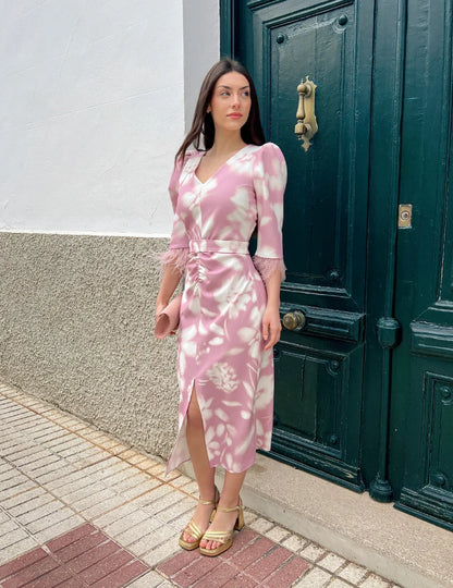 Vestido Midi Rosa | Valentina