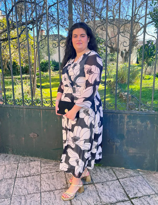 Vestido Midi B/N | Elisa